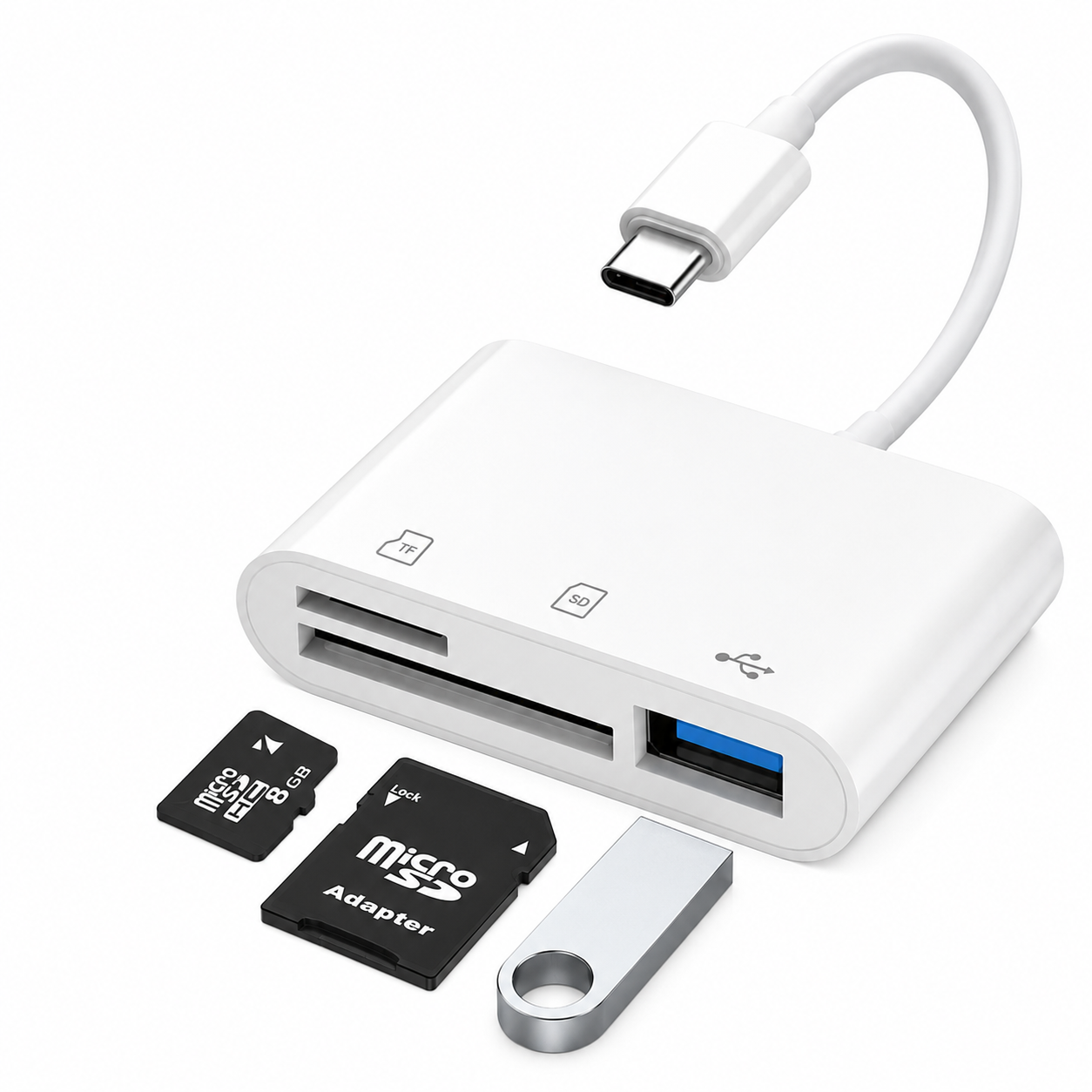 USB C 3 In 1 Hub Converter Type-C Adapter SD Card Reader For MacBook Pro Laptop