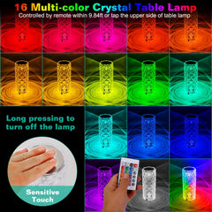 Crystal Diamond LED Lamp - 16 Colors + Remote