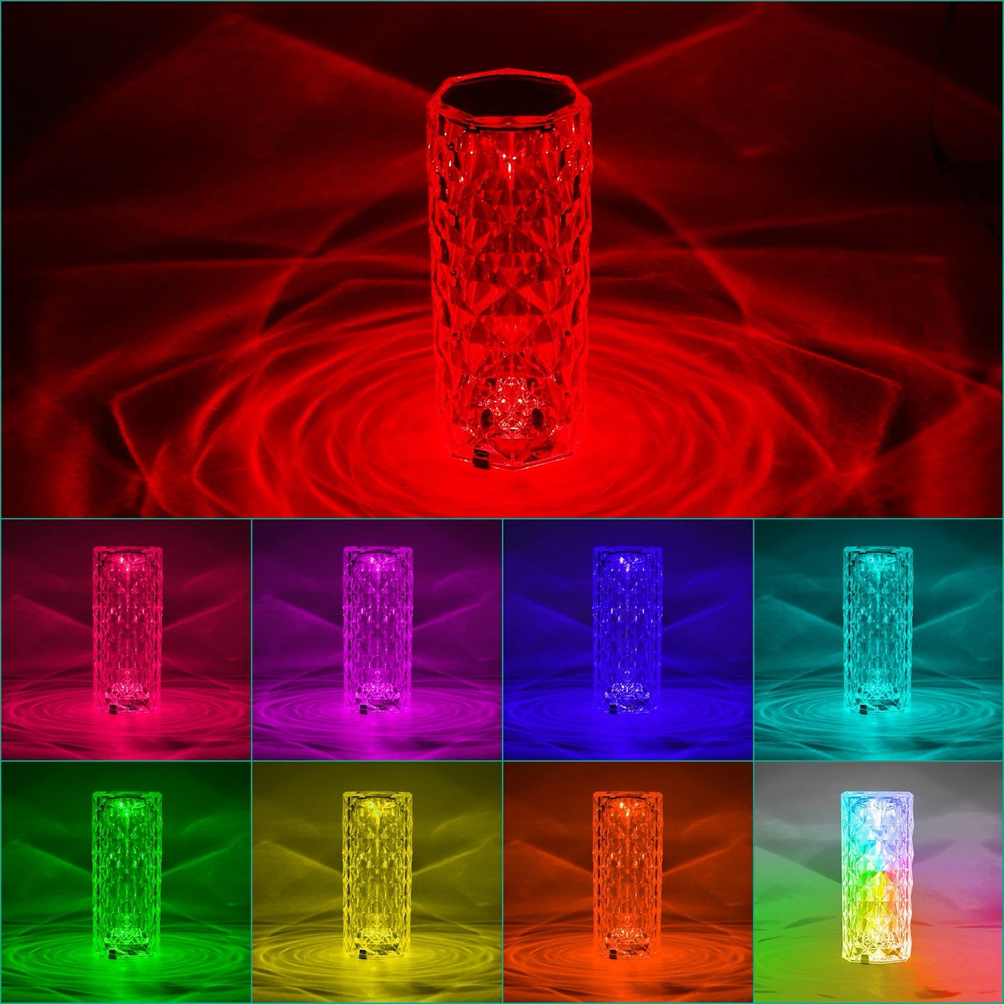 Crystal Diamond LED Lamp - 16 Colors + Remote