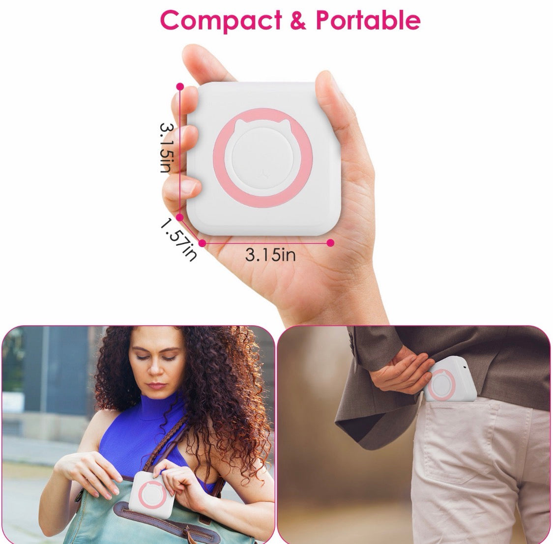 Pocket Mini Thermal Printer - No Ink Needed