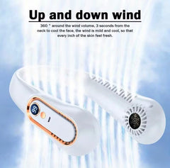 Portable Neck Fan - USB Rechargeable Bladeless Personal Cooling Fan with 5 Speed