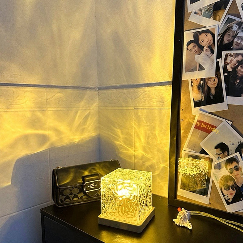 Square Water Ripple Crystal Lamp - 16 Colors